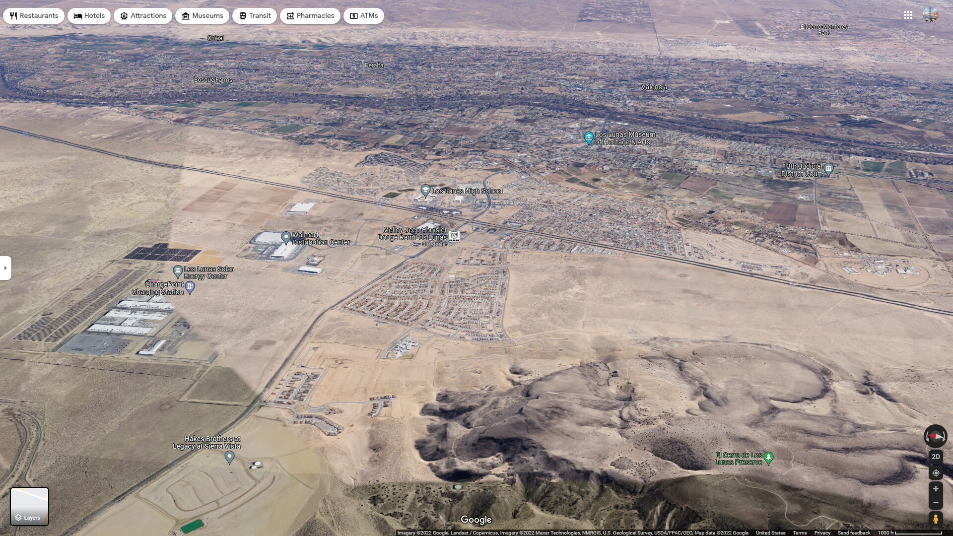 Los Lunas Aerial Map New Mexico